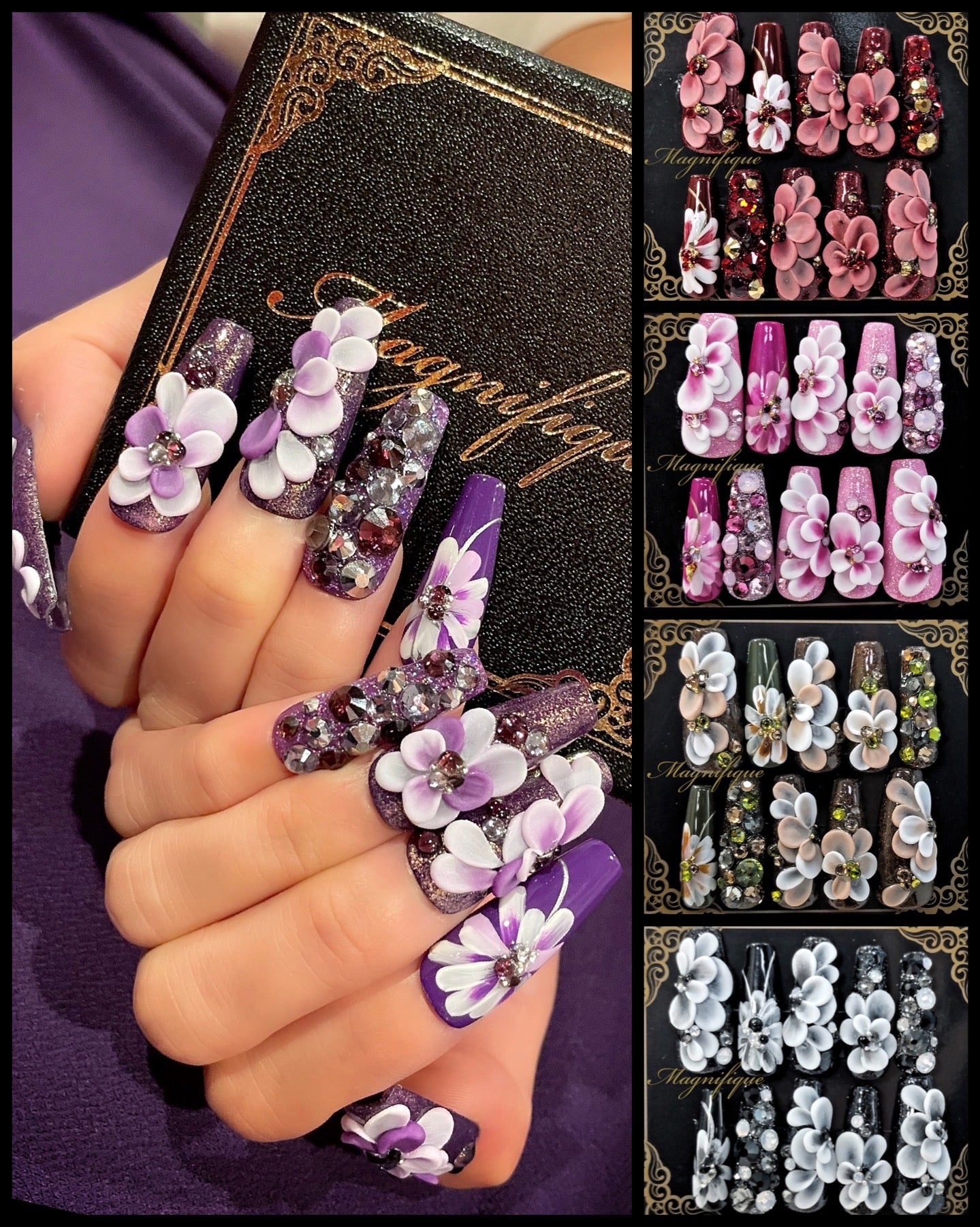 【Magnifique】9014 ネイルチップ~Fleur~