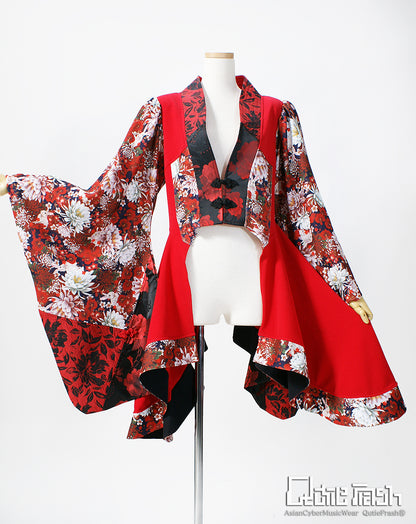 【9911】サイドロング着物カーデ