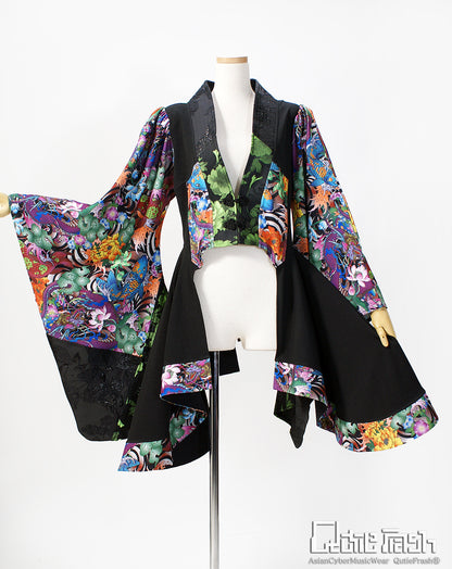 【9911】サイドロング着物カーデ