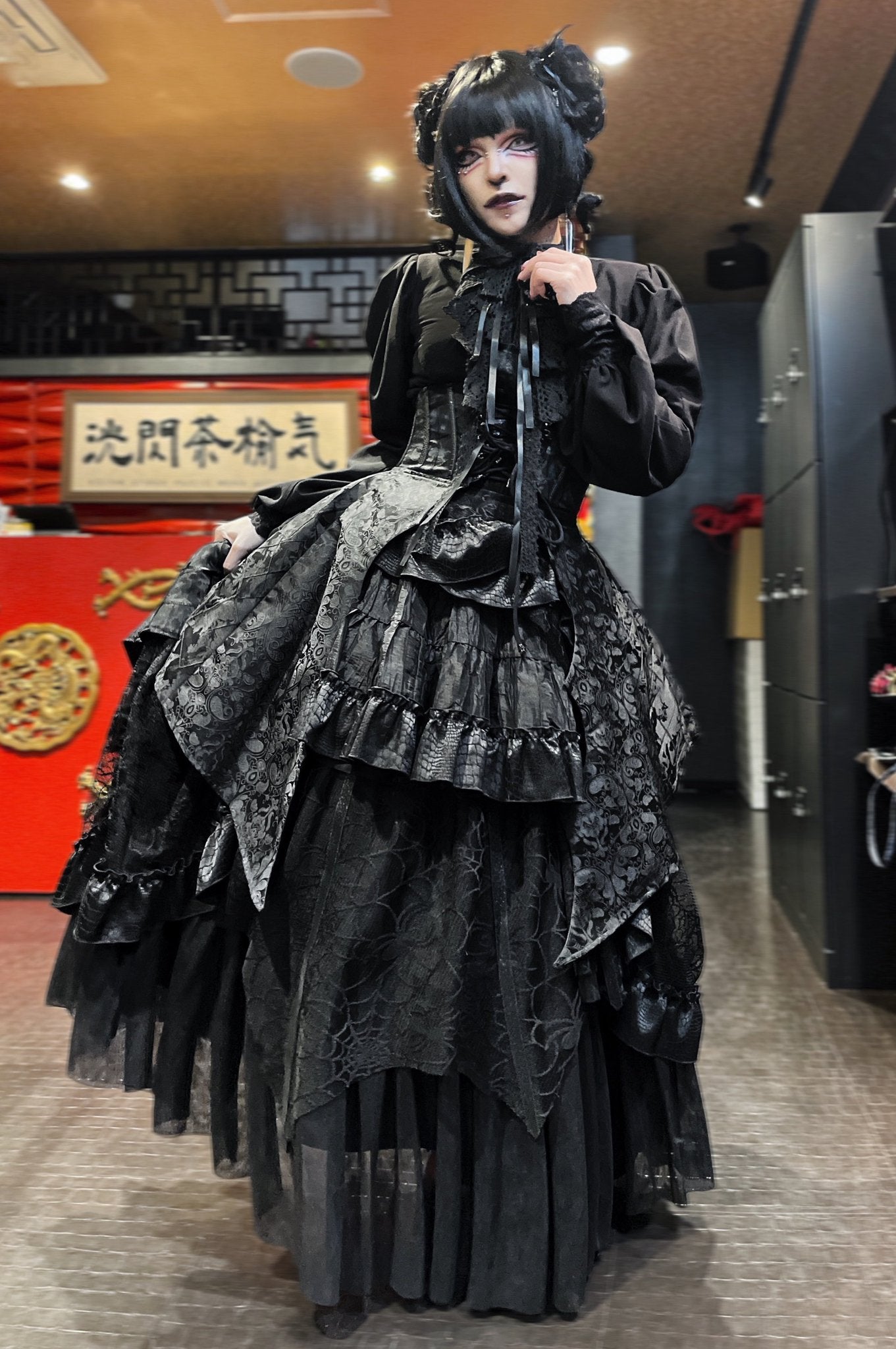 【9892】蜘蛛メッシュチュールロンスカ