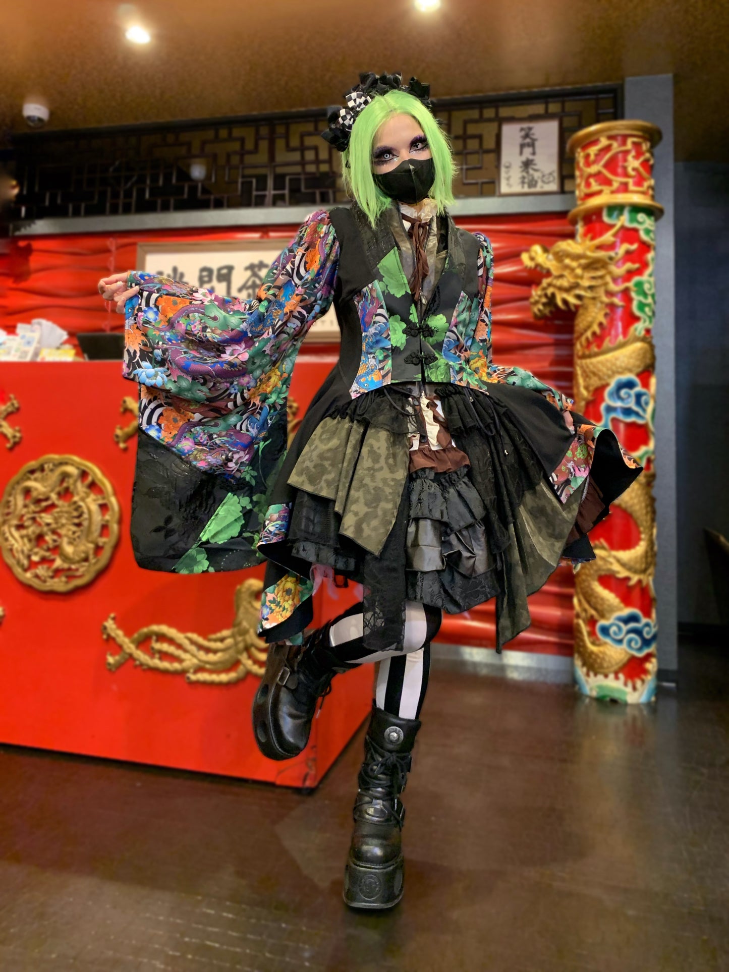 【9911】サイドロング着物カーデ