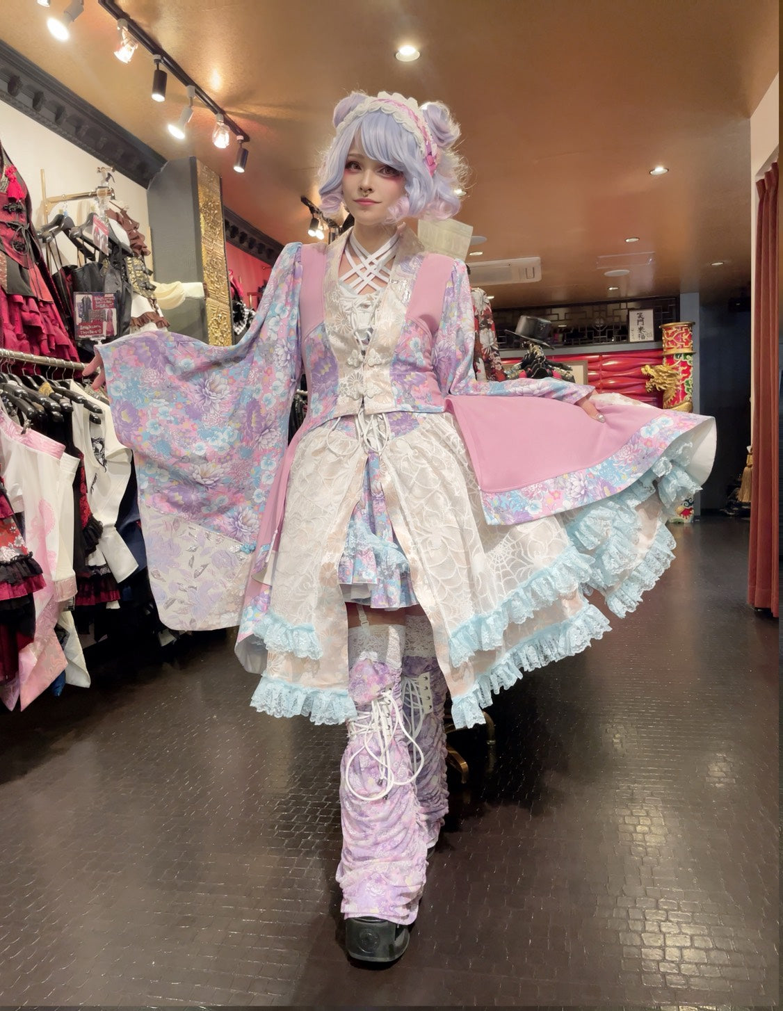 【9910】編み上げキャミワンピ