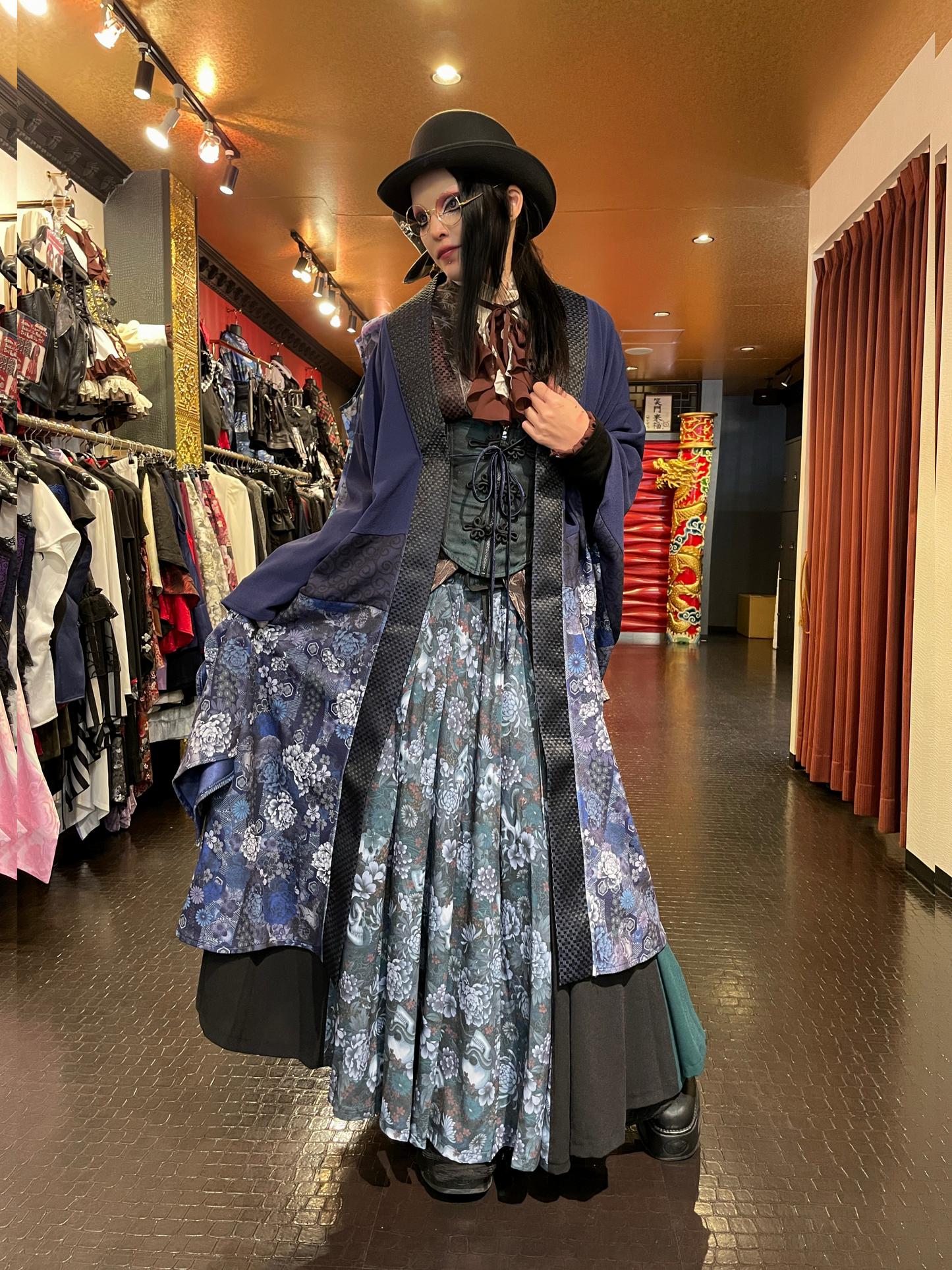 【2002】和柄プリーツロングスカート