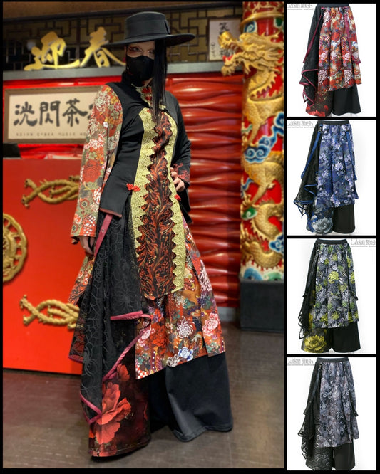 【9941】ラップ付きワイドパンツ