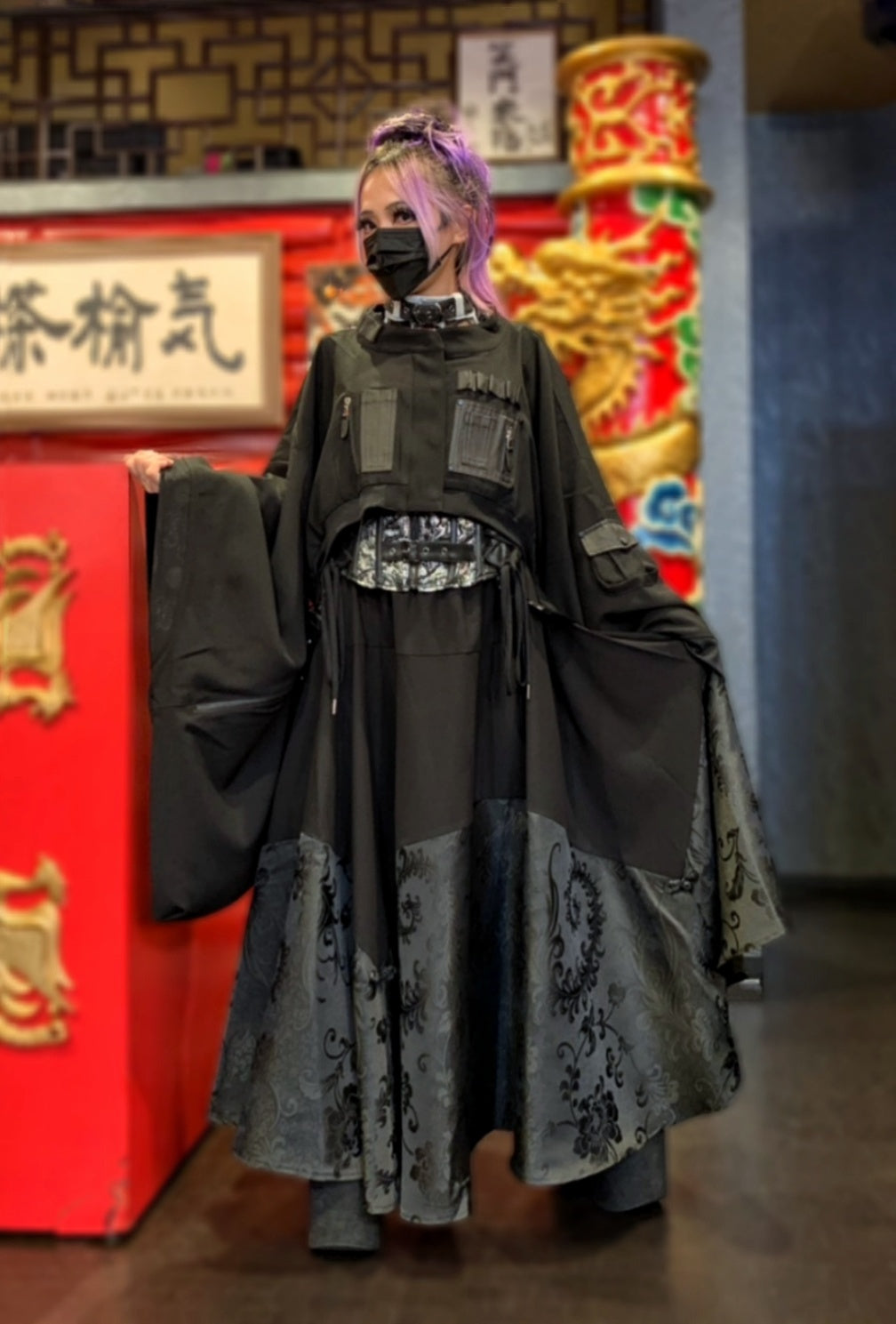 Qutie Frash 和柄キャミソールワンピース レッグウォーマー Qutie Frash 和柄キャミソールワンピース レッグウォーマー